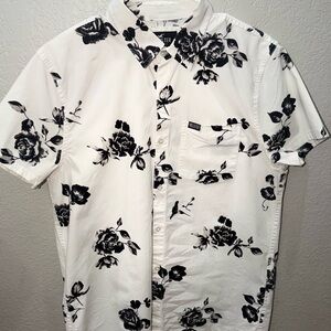 Hollister Black Floral Print Men's Shirt